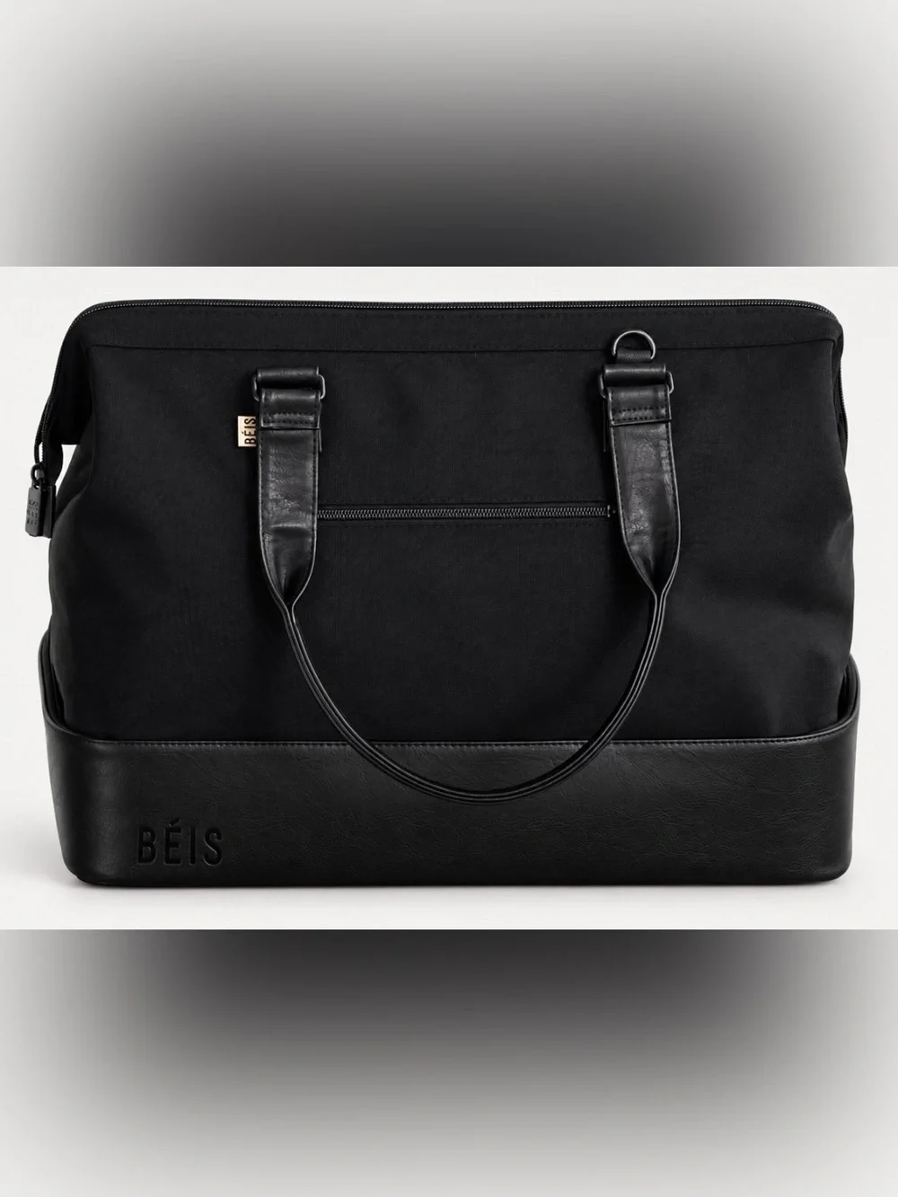 BÉIS The Weekender Black Travel Bag Overnight Carry-On Shoulder Strap